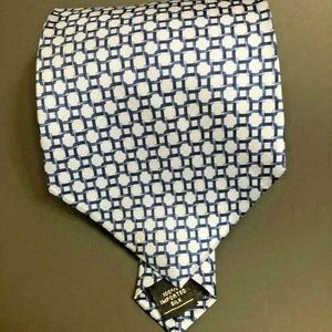 ARROW MENS NECKTIE  SILK BLUE GEOMETRIC LINK TIE